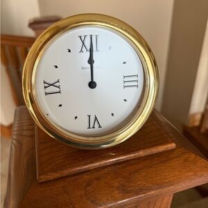Tiffany & Co. Gold and White Desk Clock